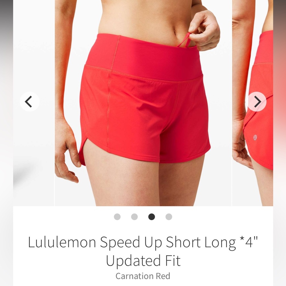 NWT lululemon speed up short 4” medium rise lined